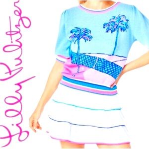 Rare Lilly Pulitzer Vivie Short Sleeve Tennis Graphic